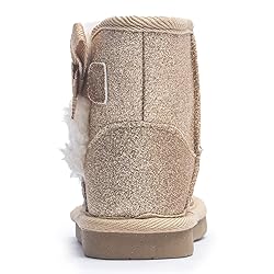 KRABOR Toddlers/Little Girls Boots,Glitter Warm