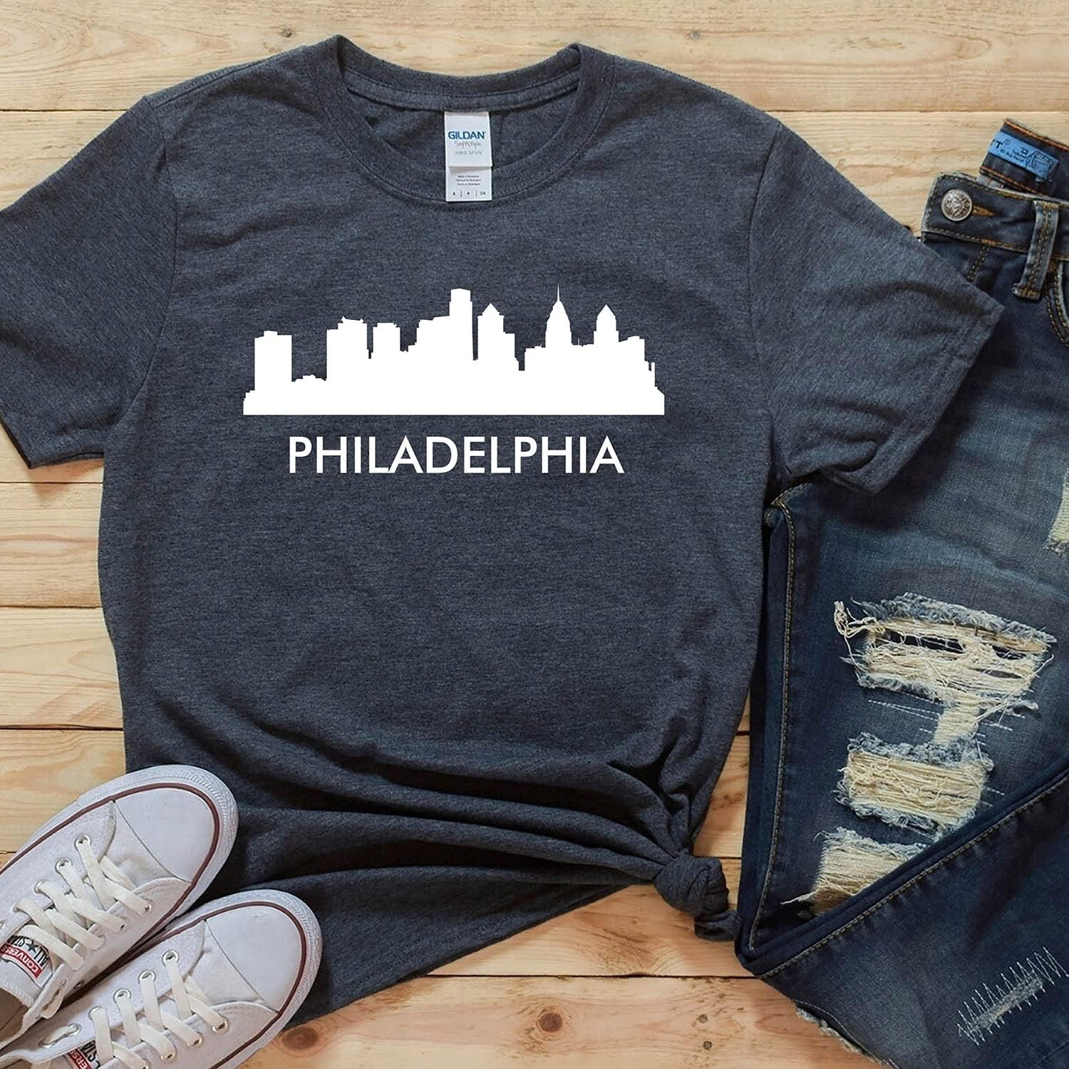 Philadelphia Shirt Philadelphia Skyline Shirt Philadelphia