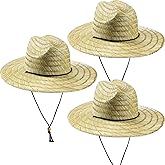3 Pcs Men's Classic Straw Hat Summer Sun Beach Hat Wide Brim Sun Outdoor Hats for Men and Women