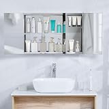 Bath Vida Tiano Triple Mirror Wall Mounted Stainless Steel Bathroom Cabinet view 5