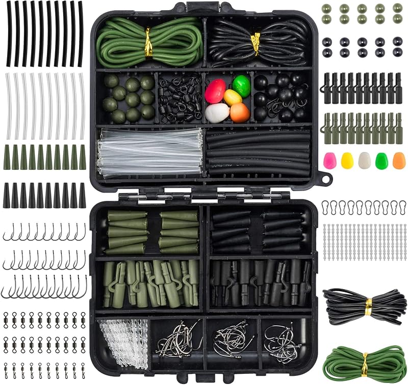 Dr.Fish 278pcs Carp Tackle Set Box Rig Accessories Kit Black Green
