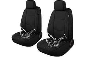 Pariitadin Waterproof Car Seat Covers 2 Front Seats, Neoprene Seat Covers for Cars, Universal Fit Interior Covers for Most Cars Sedan Van Truck SUV(Black)