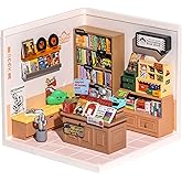 Rolife LED Building Blocks for Adults,1:24 Toy Building Sets,Model Building Kits for Kids Ages 8-12-15,DIY Miniature Dollhouse Kits for Adults,Hobbies for Women Men (3.Fascinating Book Store)