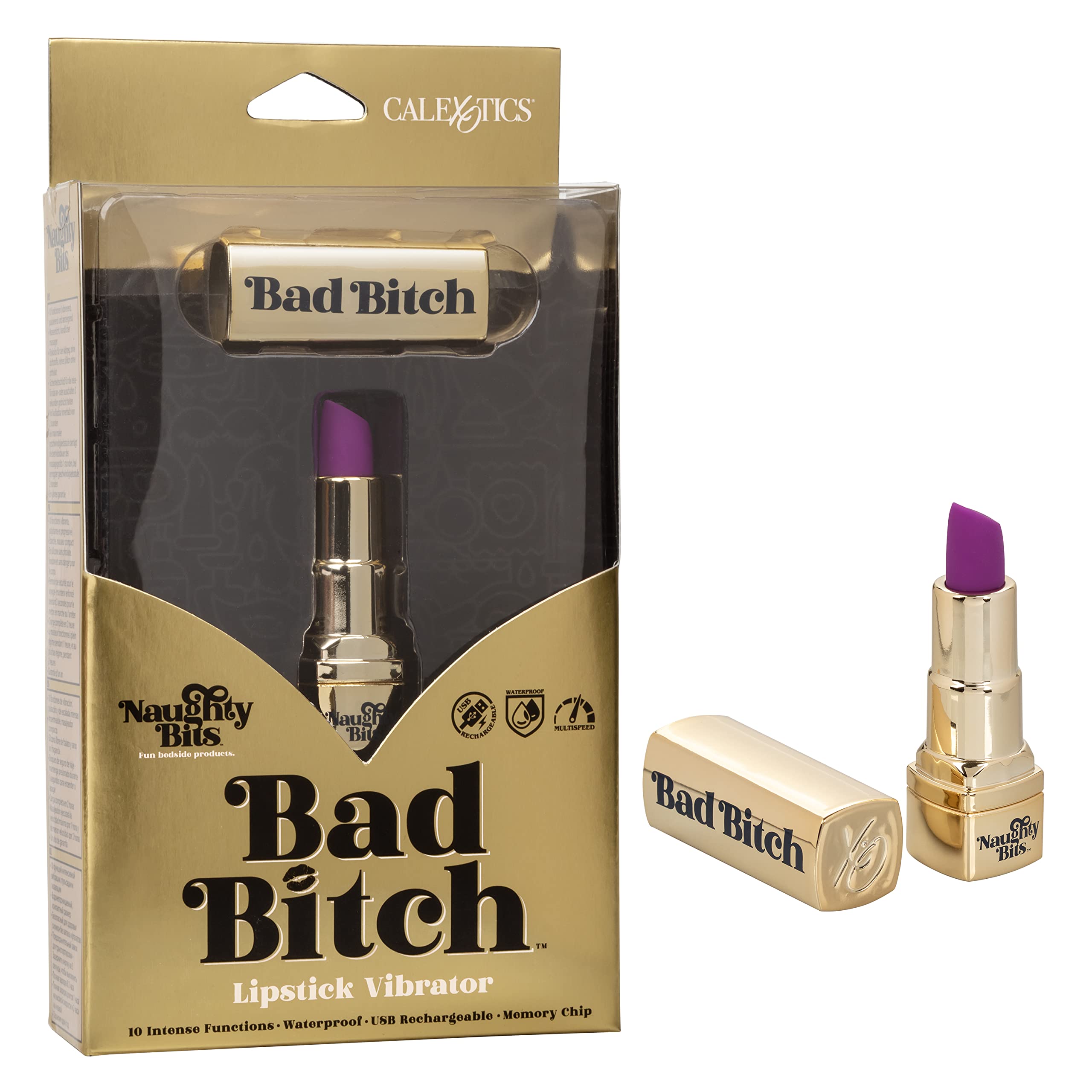 CalExotics Stimulator Bad Bitch Lipstick Vibrator, 0.12 kg, Gold