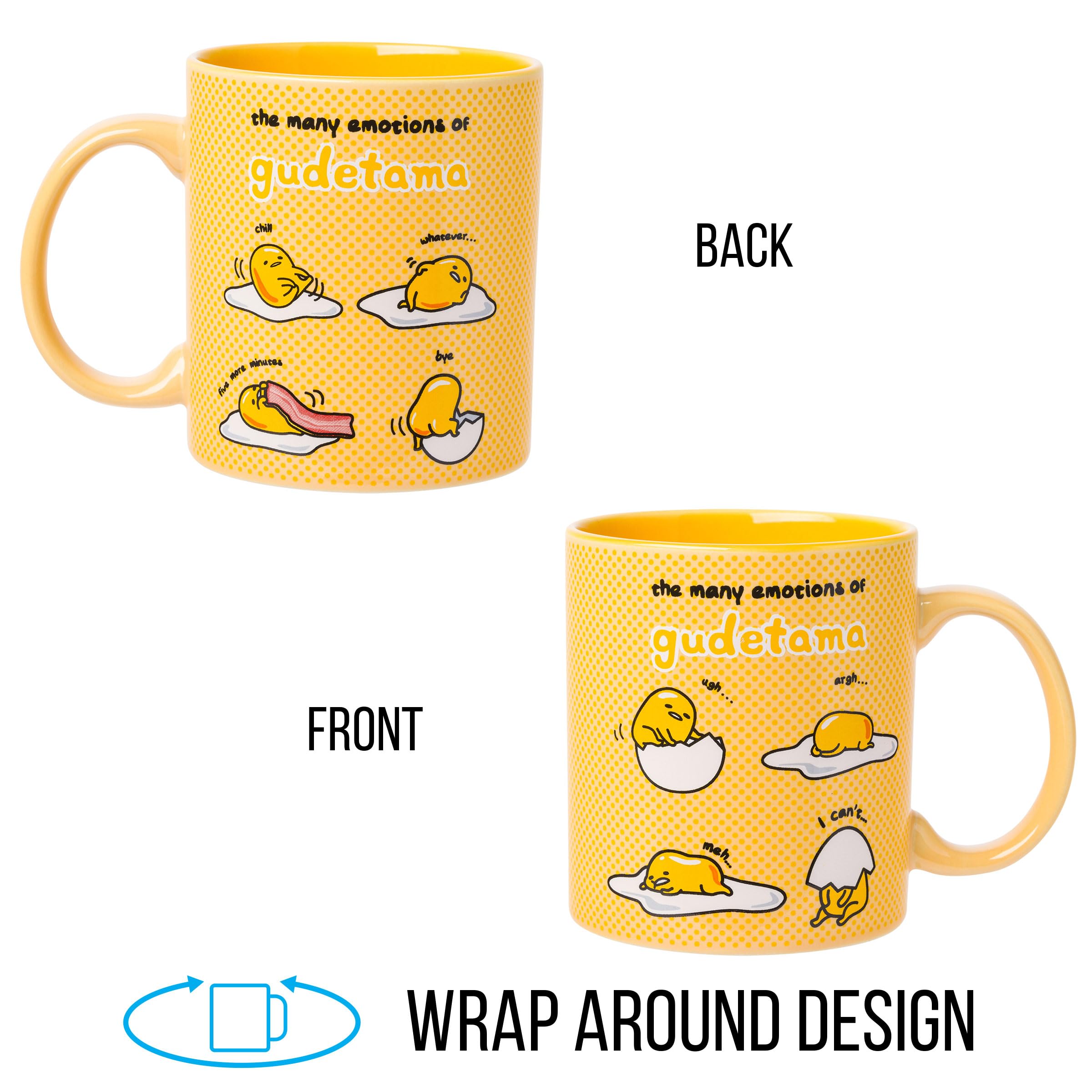 Silver Buffalo Sanrio The Many Emotions of Gudetama Lazy Egg Ceramic Mug, 20 Ounces