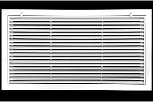 HVAC PREMIUM 30" X 14" Aluminum Return Filter Grille for 1" Filter - Easy Airflow - Linear Bar Grilles [Outer Dimensions: 32.5w X 16.5h]