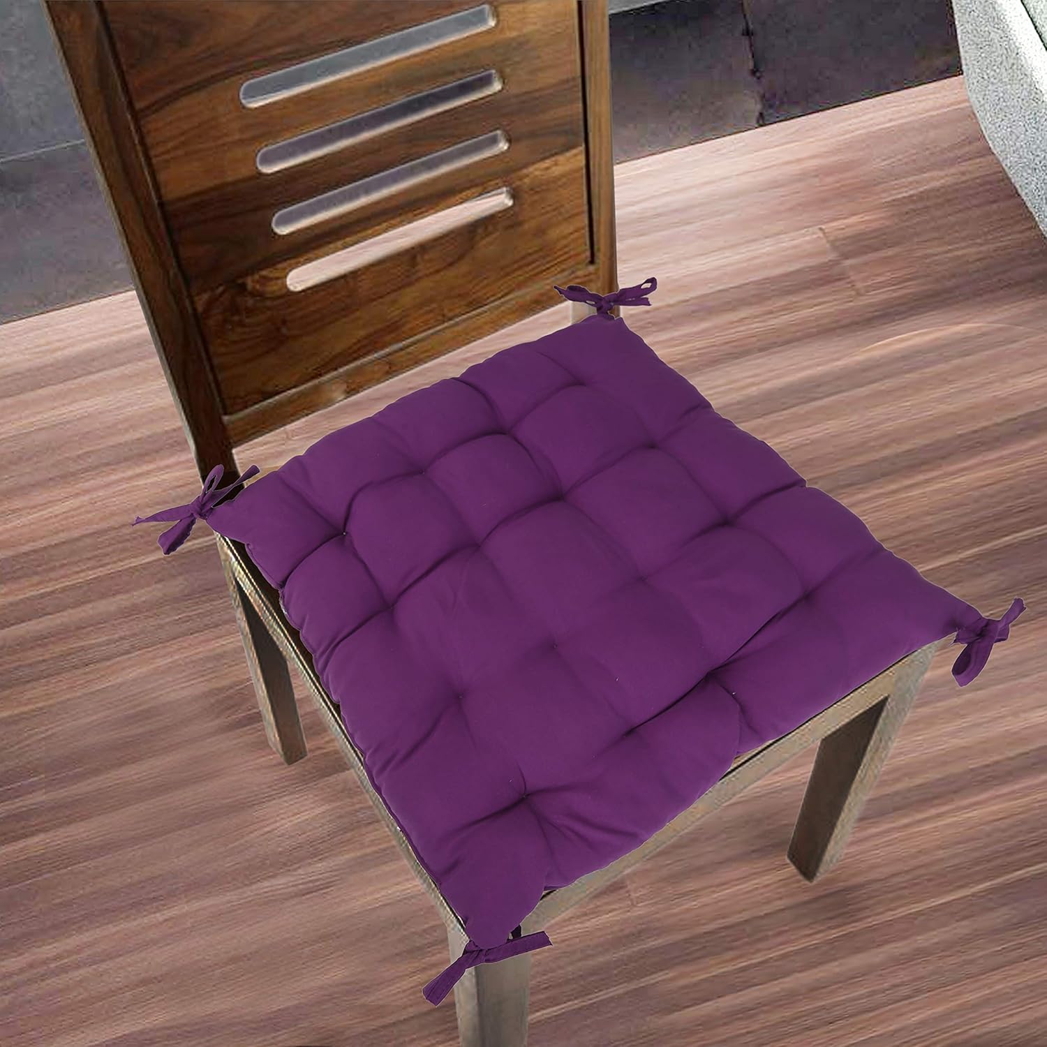 Clasiko Peaceful Purple Chair Pad; Seat Pad; Stool Cushion 1 Pc 18x18