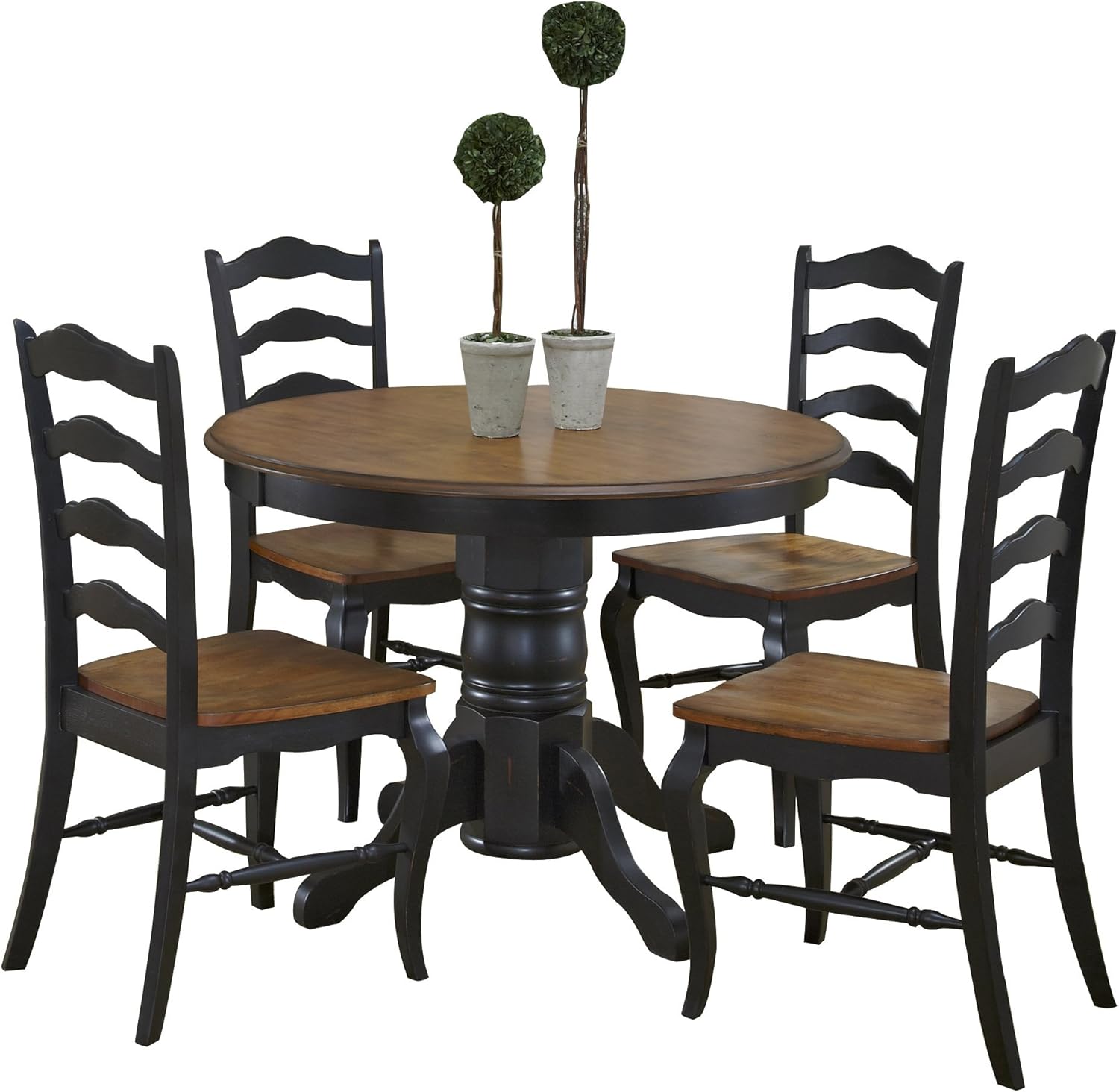 Amazon Com French Countryside Black Oak 42 Round Pedestal