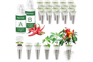 AMBGROW 103Pcs Seed Pods Kit for Aerogarden, Hydroponic Pods Supplies with 200ML A&B Plant Food Grow Nutrient, 25 Grow Aerogarden Sponges, 25 Grow Aerogarden Baskets, 25 Pod Labels, 25 Grow Domes, 1 Tweezer