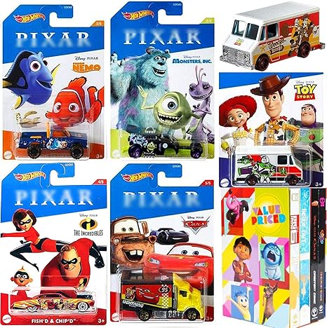 Amazon コミックボックス カーセット 映画ピクサー 限定ディズニーキャラクター インクレディブルズ ファインディング ドリー モンスターズ インクス トイ ストーリー ライティング トラック ブック ココ インサイド アウト ビッグ ヒーロー 6 アイテム