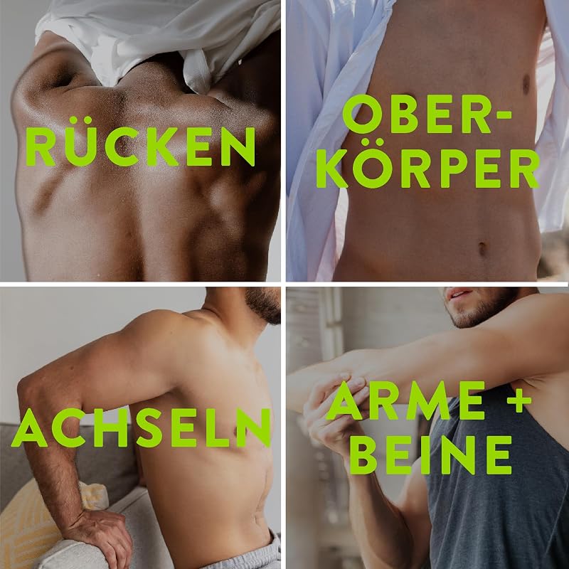 Men Haarentfernungscreme für Oberkörper & Beine - Enthaarungscreme für Männer, Haarentfernung in 5-10 Minuten - 200 ml Tube & Spatel