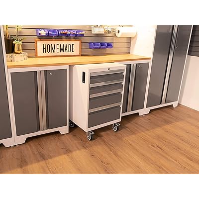 Buy Newage Products Bold Series 7 Piece Set Garage Cabinets White With Stainless Steel Worktop 54871 Online In Vietnam B088tqyyv1