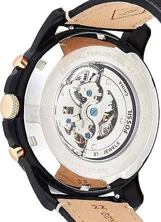 grant sport automatic black leather watch