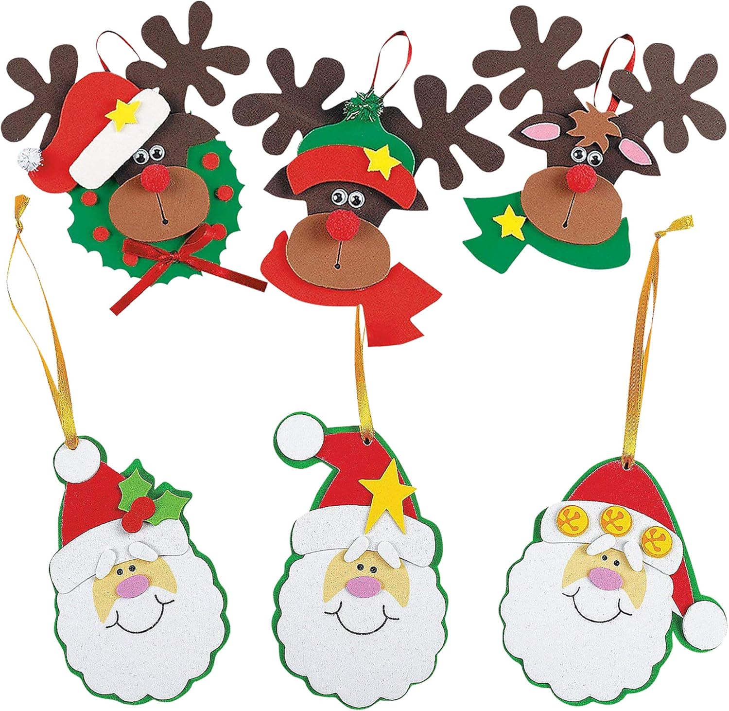 Download Amazon Com Santa And Reindeer Christmas Ornament Kits Set Of 24 Foam Christmas Crafts For Kids PSD Mockup Templates