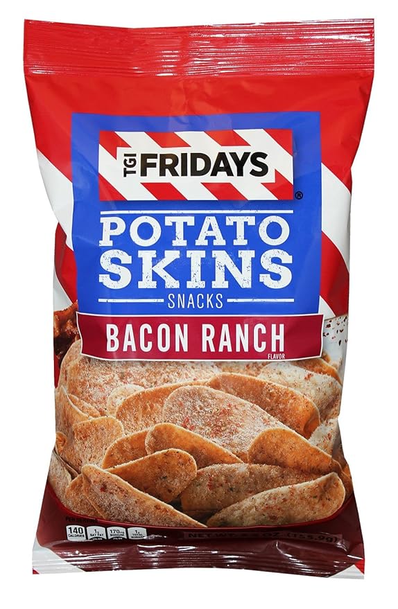Amazon Com Tgi Fridays Potato Skins Snack Chips 5 5 Oz Bags Bacon Ranch 4 Bags