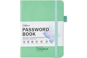 YHCFLY Password Book with Alphabetical Tabs Small Password Keeper Journal Notebook hardcover Password Organizer for Internet Website Address Login Home Office Pocket Size 4.0"x5.5" (Green)