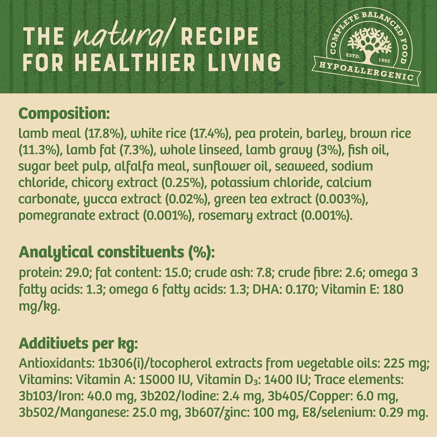 james wellbeloved lamb and rice 15kg