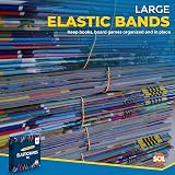 SOL 220pk Elastic Bands 8cm Thick Brown For Office Bundling Papers Organizing view 4