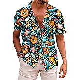 KYKU Mexico Shirt for Men Funny Beach Shirts Hawaiian Button Down Short Sleeve