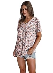 WEESO Ladies Tops and Blouses Casual Short Sleeve