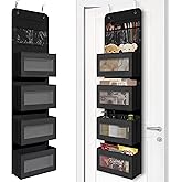 Giraffe Creation Over Door Organizer with 4 Large Capacity Pockets, Hanging Organizer Storage for Closet Bathroom Nursery Bedroom Dorm, Toys Cosmetics Sundries and Baby Essentials, Black