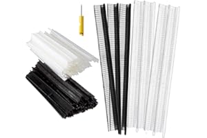 UCDOET 1200PCS Mini Stitch Gun Fasteners with 1 Micro Needle, 0.18 inch Micro Plastic Tag Barbs Attachments for Quick Clothing Stitch Gun - 600 Black Fasteners & 600 White Fasteners (NOT for Standard)