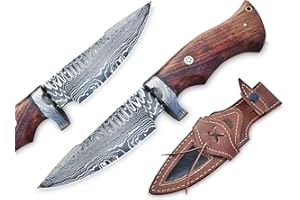 GLADIUS CRAFTS | Viking Heritage Skinner Knife Expertly Crafted with Damascus steel for Precision Hunting and Field Dressing: Embrace the Timeless Elegance of Craftsmanship with this Razor-Sharp Blade