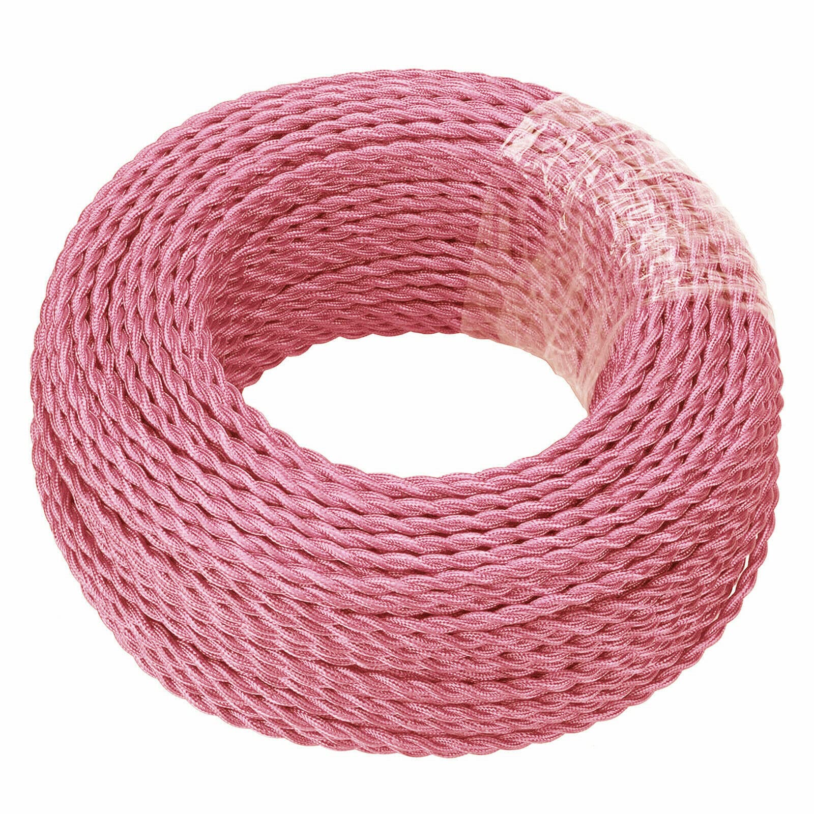 5M / 16.4FT Pink Flex Braided Flex Cable, 18awg Vintage Twisted 2 Core Fabric Electrical Wire Lighting Cable Lamp Cord for DIY Lamps Industrial Pendant Lights Lighting Appliances (Shiny Pink)