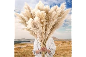 Tigeen 40" Inch 40 Stems Pampas Grass Decor, Natural Dried Pampas Bouquet for Wedding, Baby Shower, Add a Boho Touch to Your Space, Ideal for Floral Arrangements, Floor Vases, Home Decorations