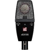 SE ELECTRONICS sE4100 Large Diaphragm Condenser Microphone with 1" Gold Sputtered Capsule, Cardioid Pickup Pattern, Pads &amp; Low-Cut Filters &amp; Shockmount - Professional Studio Recording Microphone