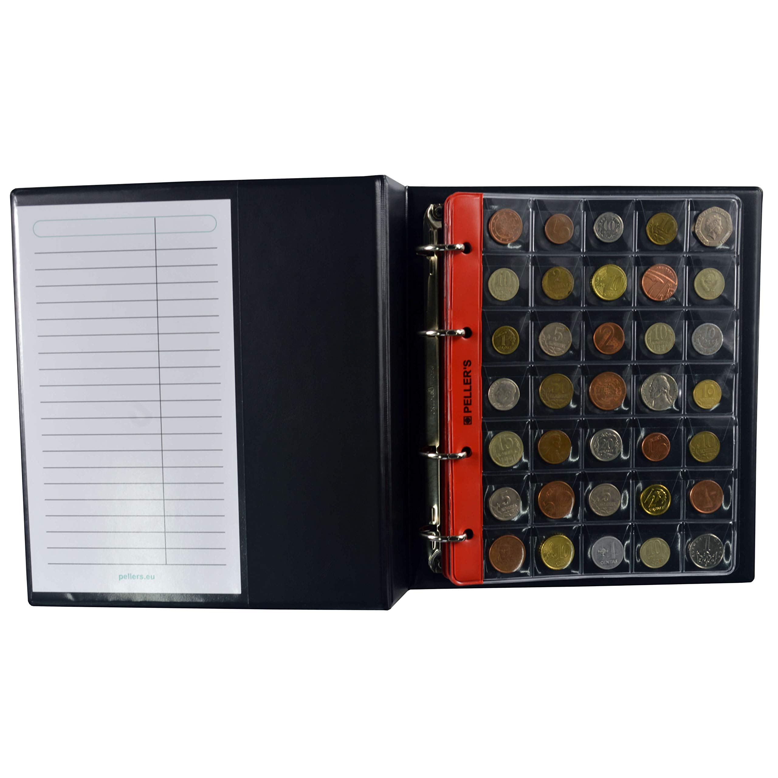 Collection Album, 275 Mix Pockets for Small & Medium Coins: from Pence to £2 Pounds, 10 Sheets & Dividers. Coin album M — image 1