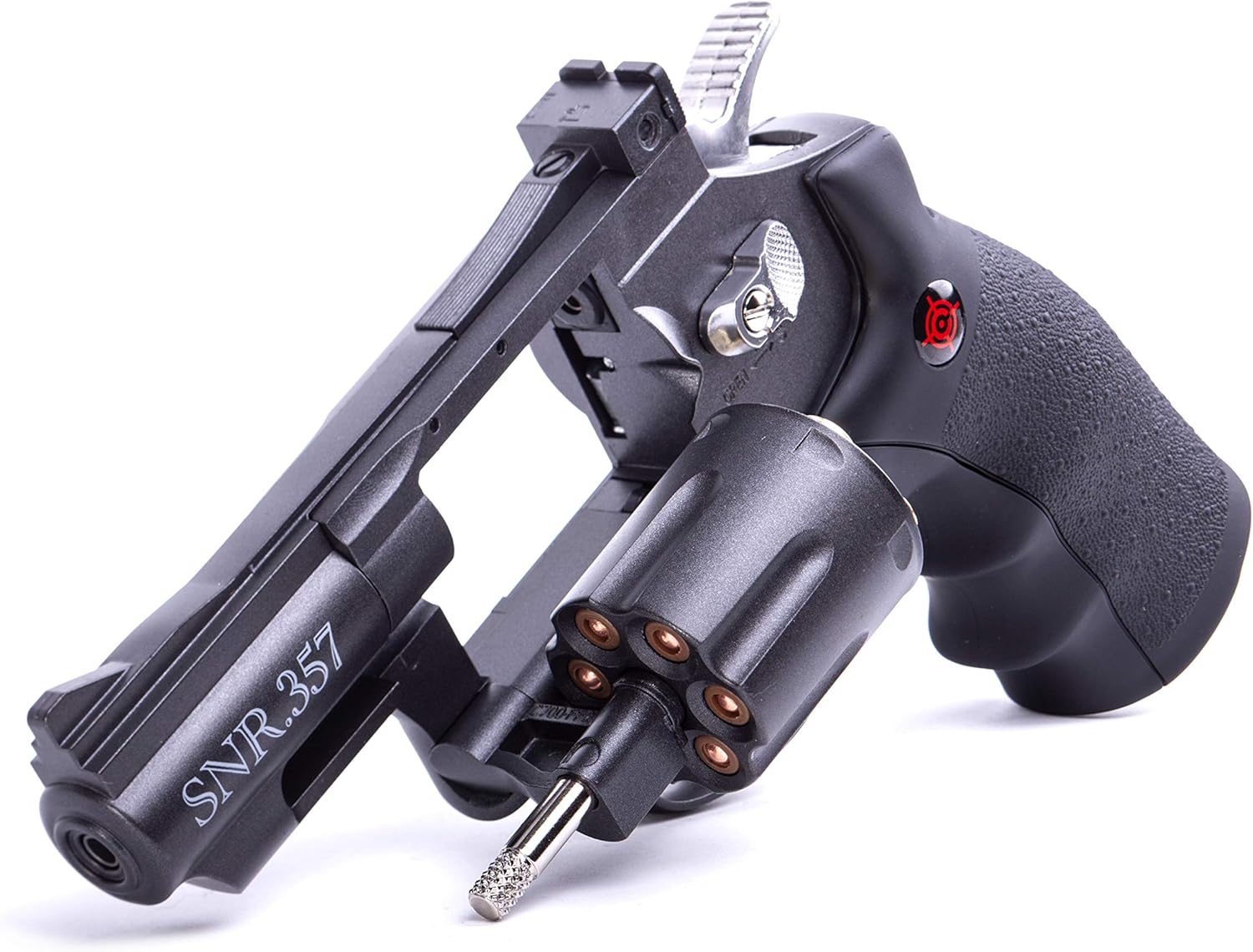 Crosman SNR357 .177-Caliber Pellet/4.5 MM BB CO2-Powered Snub Nose Revolver, Black/Grey : Sports & Outdoors