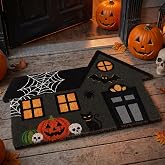 Klyyo Clyro Halloween Haunted House Natural Coir Welcome Doormat, Non Slip | 30x17 in Halloween Entrance Rug, Welcome Front Door Rug, Floor Mats Haunted House Entryway Mat for Front Door Porch Outside