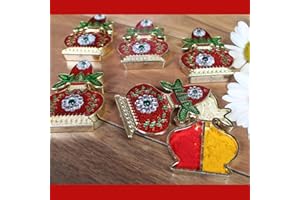 LOVENSPIRE Pack of 10 Kalash Haldi Kumkum Holder Decorative Bulk Roli Chawal/Rice Holder Indian Festival Favor Diwali Rakhi Pooja Mandir Tika Platter Housewarming Gifts