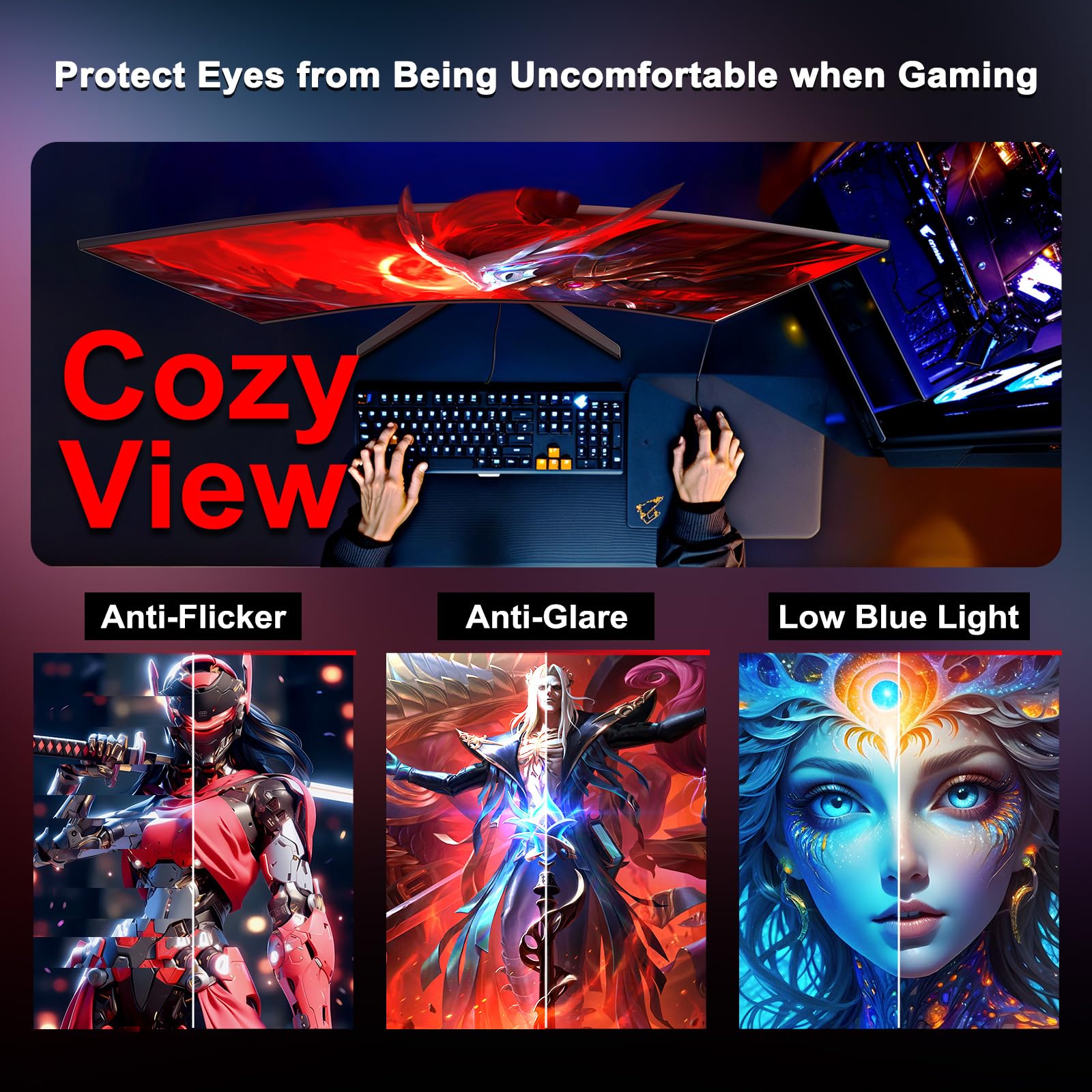 SANSUI 27 Inch Curved Gaming Monitor 200Hz 180Hz 1ms with Speakers FHD 1080P Computer Monitor FreeSync|1500R|130% sRGB|HDR|Low Blue Light|HDMI DP Ports|VESA Mount|Metal Stand(HDMI Cable Incl.)