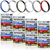 Kathfly 48 Pcs Motivational Bracelets Inspirational Rubber Wristband Silicone Stretch Unisex Party Favors Gifts for Back to School Goodie Bag Stuffers Fillers Supplies Decorations Adult Teen