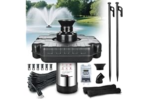 Goldlife Pond Fountain Aerator, F3 No Light, 1HP 750W 110V Stainless Steel Floating Fountain With 100 FT Power Cord, Black Oc