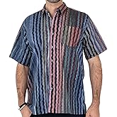 Pete Huntington Mens 100% Hand Dyed Batik Cotton Hawaiian Shirt Casual Short Sleeve Button Down Shirts Ubud Bali