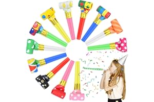 Twavang 12 Pcs Party Blower Colorful Blowouts Noisemakers Birthday Blowouts Whistles for Party Favors(Colorful Paper Roll)