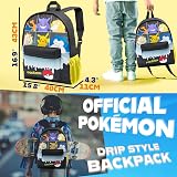 Pokemon Backpack Kids Pikachu Charizard School Bag with Adjustable Straps Black view 2