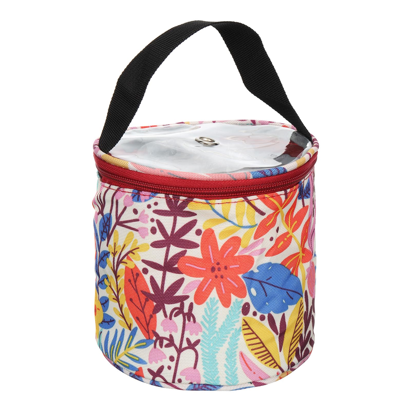 PATIKIL Yarn Storage Bag, Portable Crochet Knitting Bag Case Skein Ball Holder Organizer Crocheting Tote Supplies for Sewing Craft Project, Orange Leaves