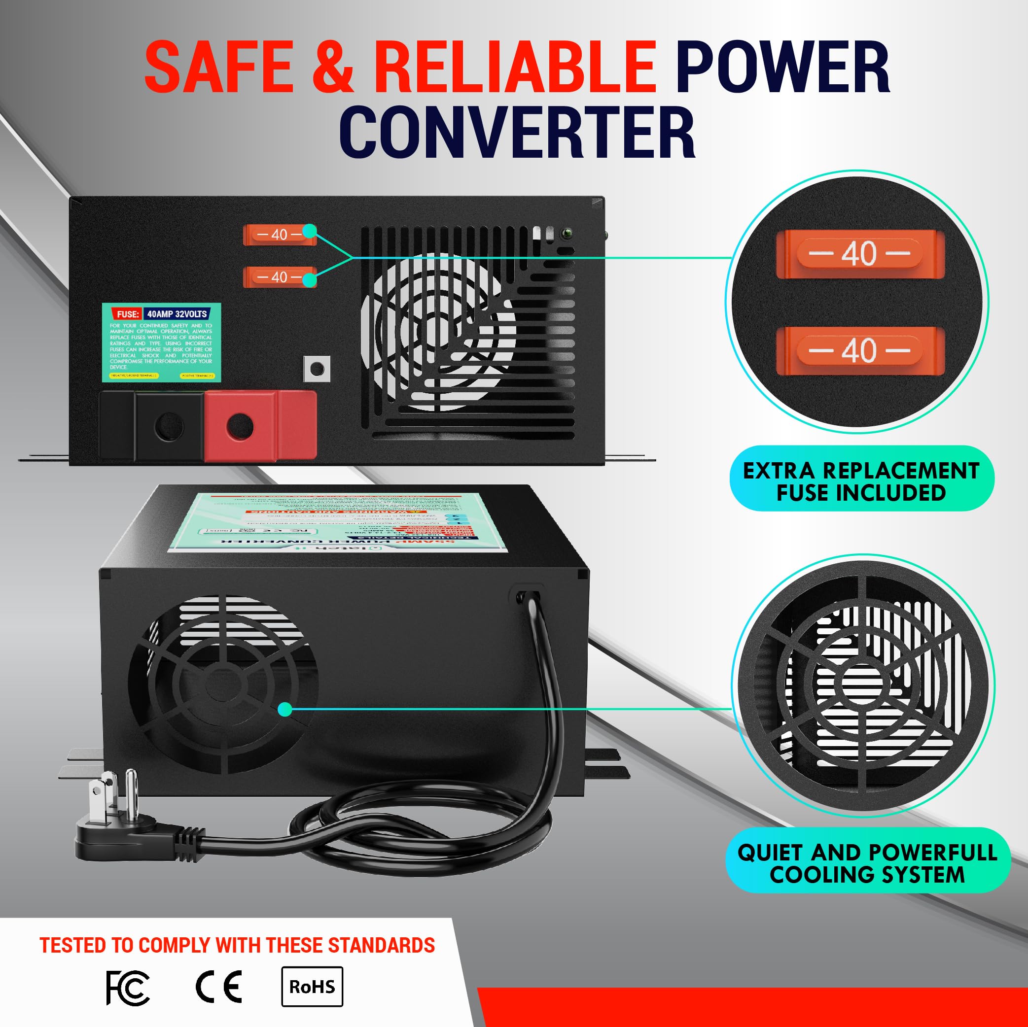 Mua LATCH.IT RV Power Converter 55 Amp 120VAC to 12VDC RV Converter