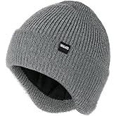 Wmcaps Winter Fleece Line Beanie with Earflap for Men Women, Outdoor Warm Thermal Knitted Hat Stocking Caps