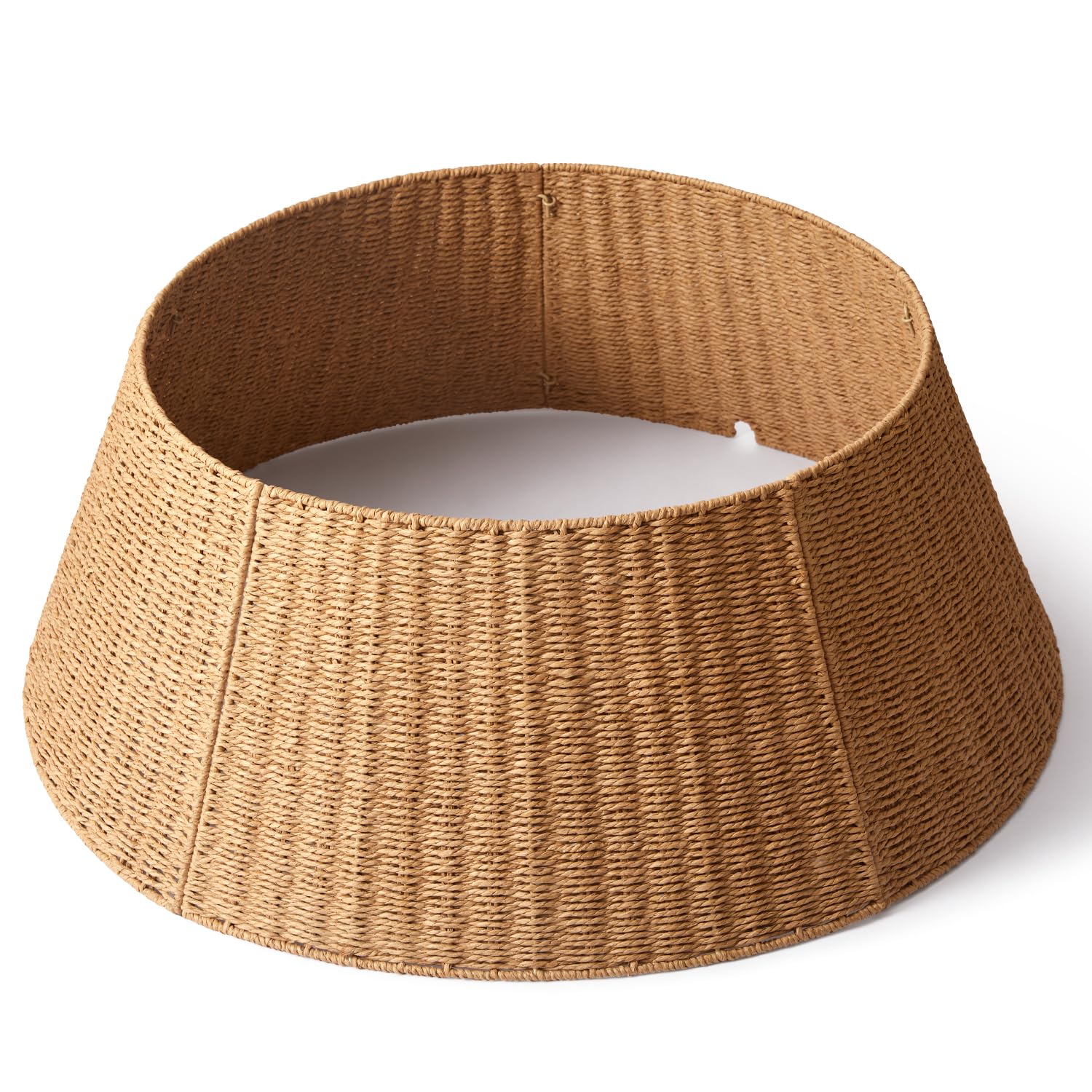 Photo 1 of 36in Extra Large Christmas Tree Collar - Wicker Woven Tree Collars for Artificial Trees - Large Rattan Rustic Farmhouse Basket for Tree Base Cover with Cord Cut-Out for 7.5ft 9ft 12ft Tree(Natural)