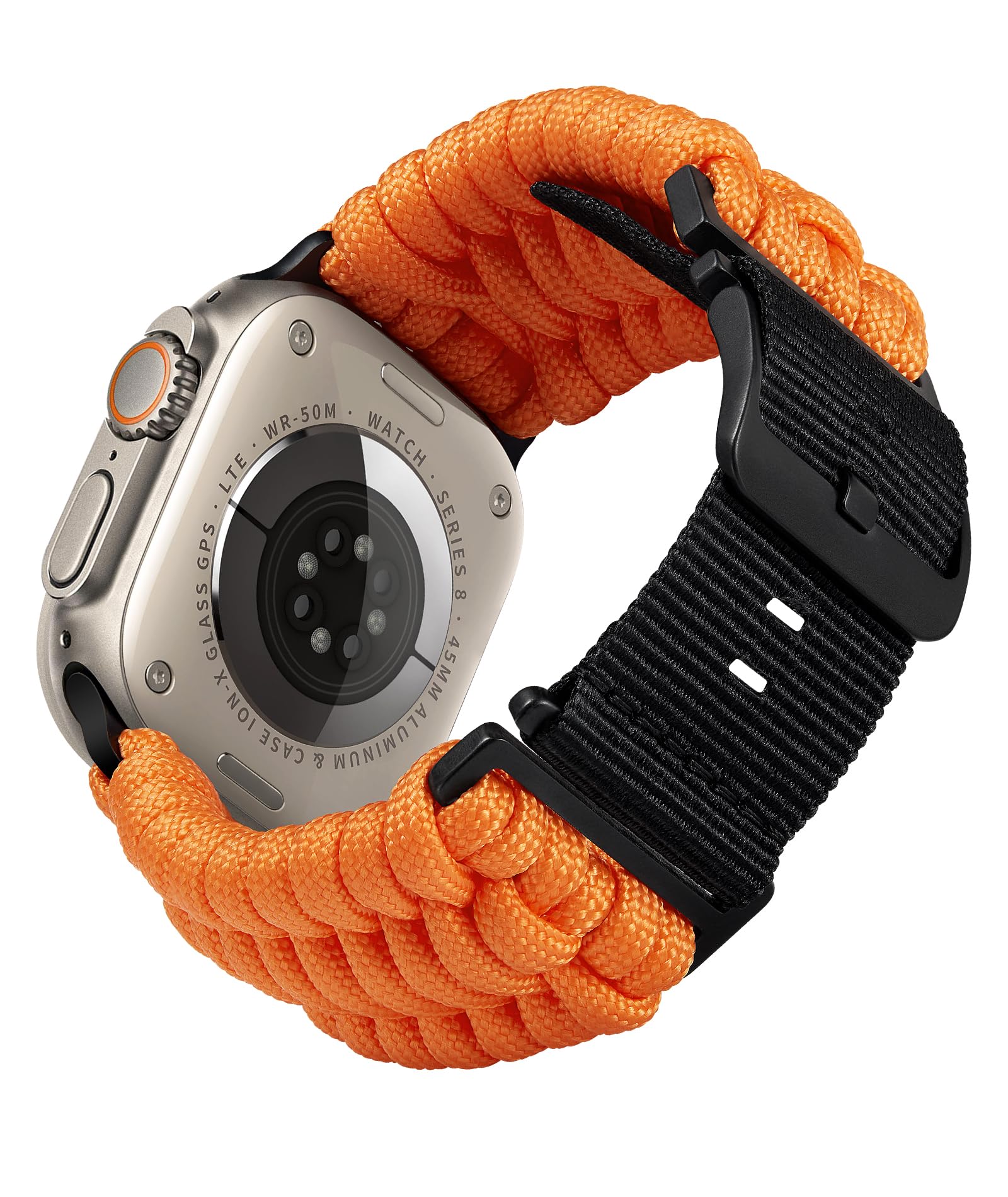 BINLUN Compatible with Apple Watch Strap 49mm 46mm 45mm 44mm 42mm, Military Braided Paracord Nylon Replacement Sport Band Fit for iWatch Ultra3 Ultra2 Ultra SE3 Series 11/10/9/8/7/SE2/SE/6/5/4/3/2/1