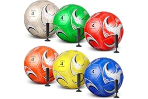 Glimin 6 Pcs Operation Christmas Soccer Ball Bulk with Pump Needles, Size 3 4 5 Deflated Soccer Ball Gift for Youth Adult Game Training Practice Christian Charity Donation Supplies