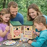 Garden Mile Traditional Wooden Bird House 4 Pack with Black Roof 30mm Hole view 9