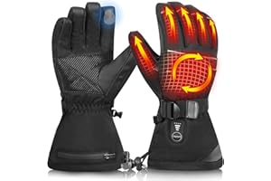 MAWEME Heated Gloves for Men Women,Electric Heated Ski Gloves with 3 Heat Settings, Rechargeable Heating Motorcycle Glove, Winter Thermal for Hiking Hunting Cycling
