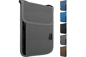 Maiiu Travel Neck Wallet with RFID Blocking – Passport Holder Organizer Neck Pouch – Portable Easy to Conceal Travel Pouch (Gray)