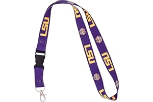 Desert Cactus Louisiana State University Lanyard LSU Tigers Geaux Car Keys ID Badge Holder Keychain Detachable Breakaway Snap Buckle (Purple)
